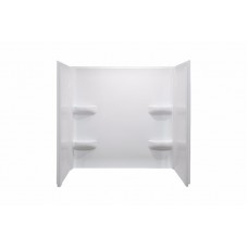 30" X 54" 3 PIECE WHITE FIBERGLASS TUB WALL SURROUND